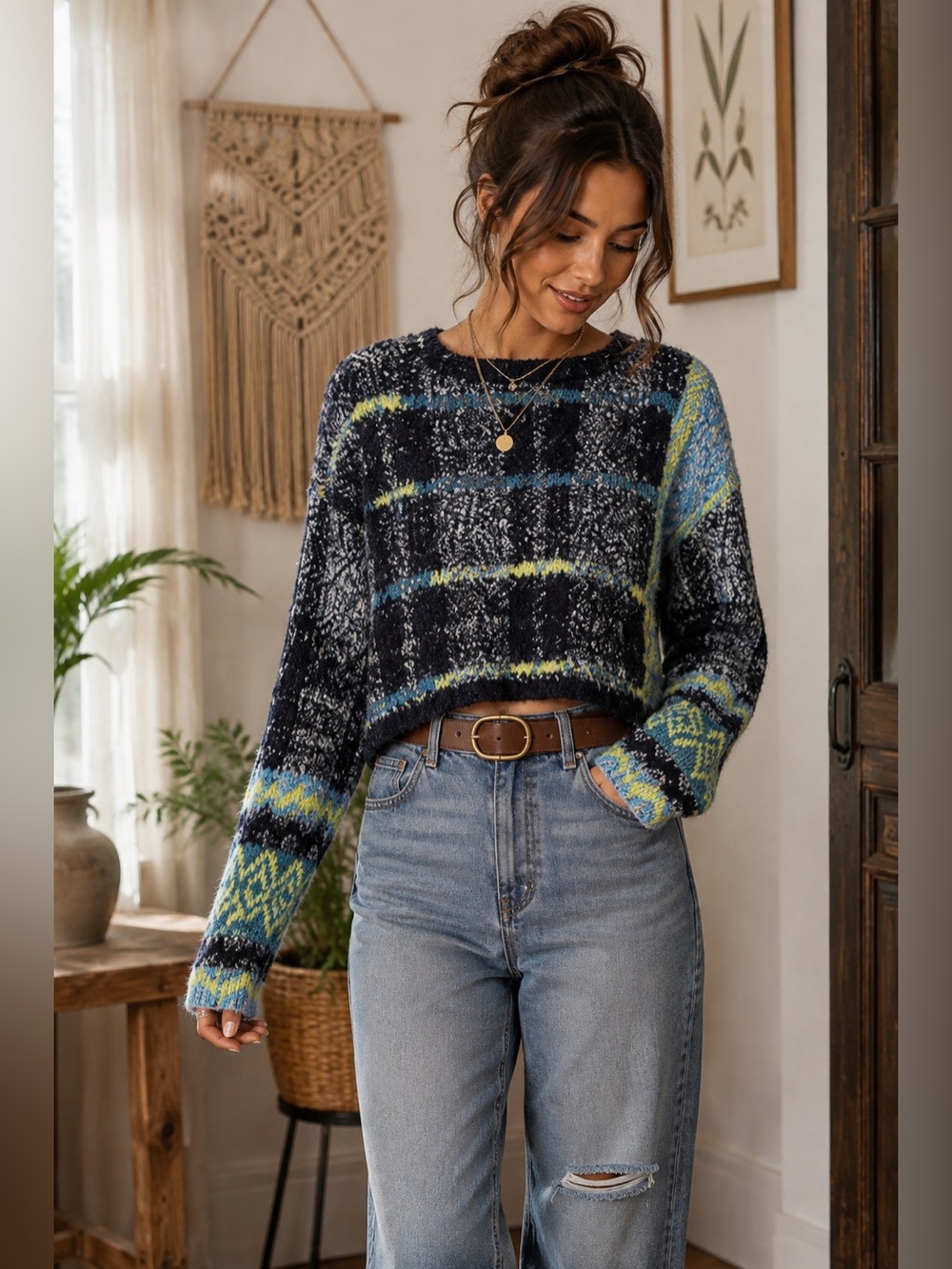 Free People Oversized Crop Pullover Sweater